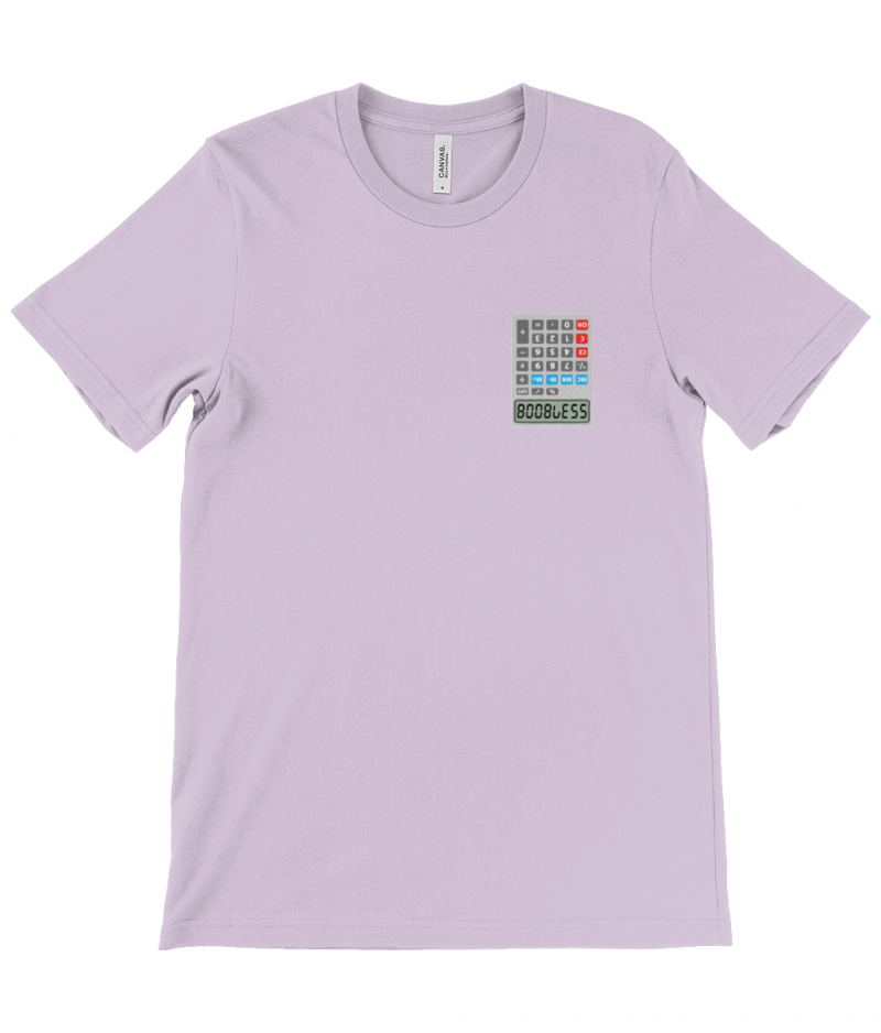 BOOBLESS POCKET CALCULATOR - Canvas Unisex Crew Neck T-Shirt - Image 3
